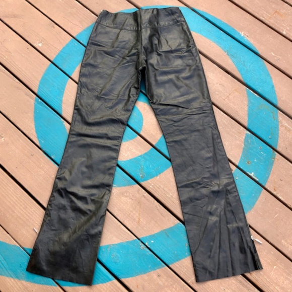 Leather Pants w/ Side Zippers and Laced Fly - Chrome by Carrie Basham - Picture 7 of 8